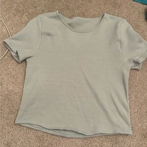 Elegant Textured Short Sleeve Top in Mint